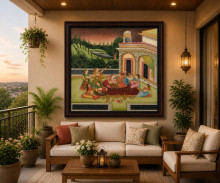 The Prince and Princess in the Garden Canvas Painting