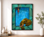 Blue Ghats & Elephant Canvas Painting
